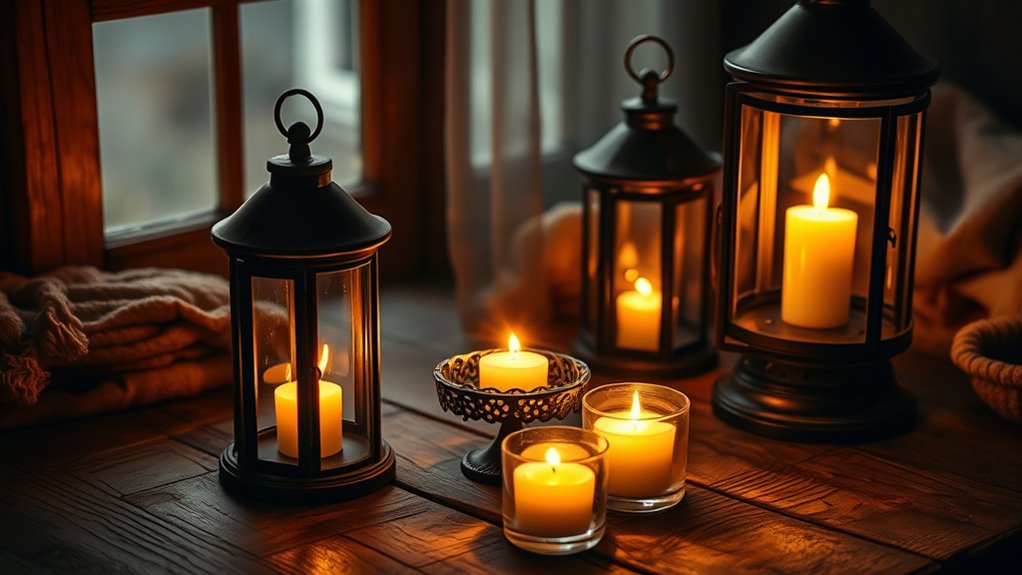 ambient lantern and candle lighting