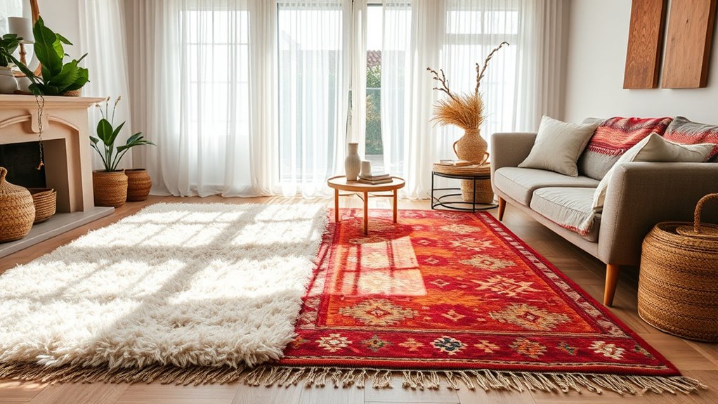 boho rug layering tips