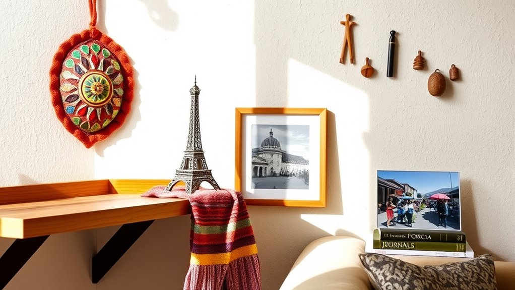 decorate with travel memorabilia