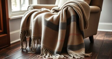 layered relaxed blanket arrangement