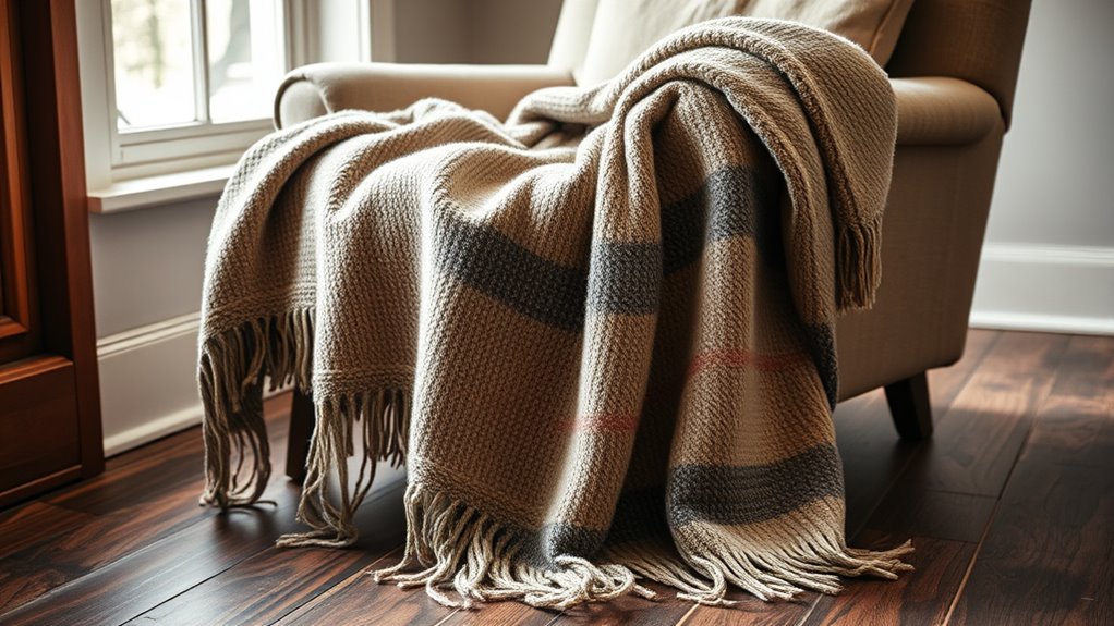 layered relaxed blanket arrangement