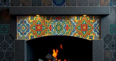 moroccan tile fireplace renovation