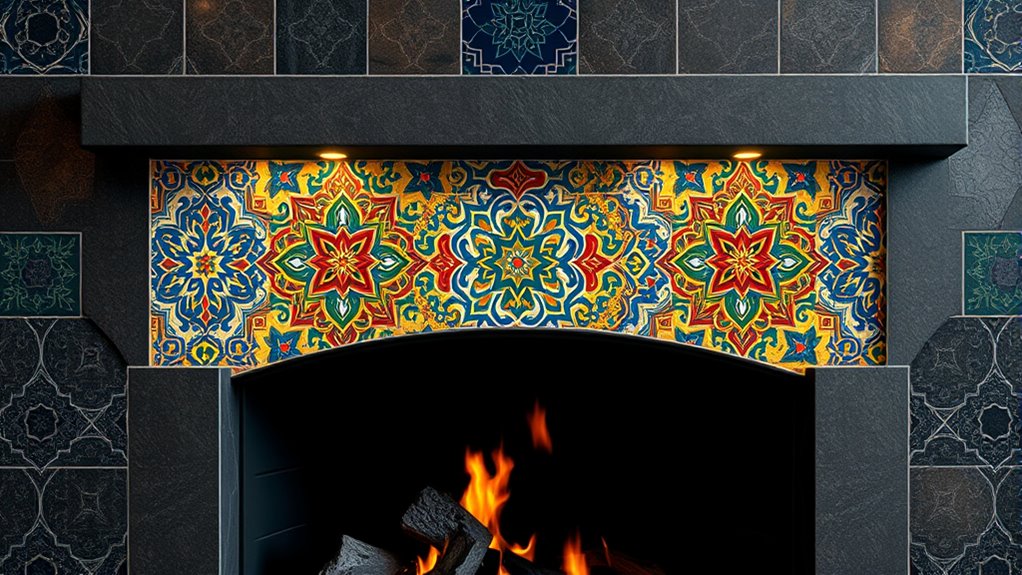 moroccan tile fireplace renovation