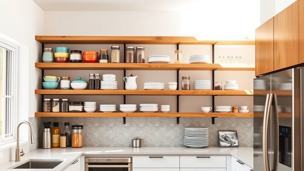 stylish practical open shelving