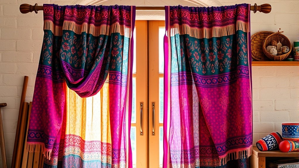 upcycled sari curtain craftsmanship