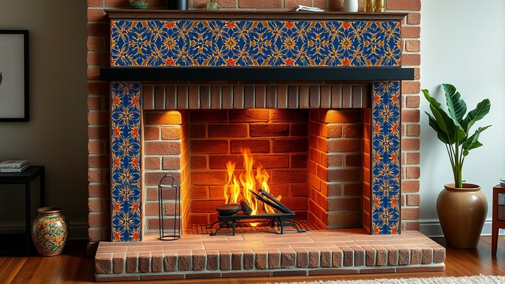 vibrant moroccan fireplace transformation