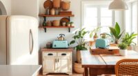 vintage appliances in boho