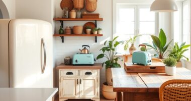 vintage appliances in boho