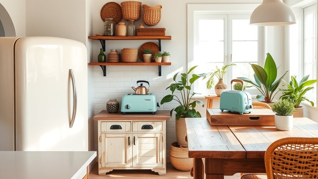 vintage appliances in boho