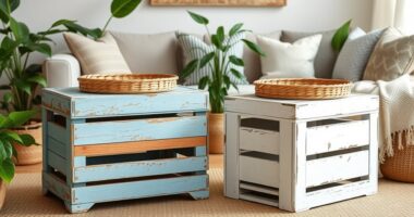 vintage crate boho tables
