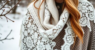 white lace winter fashion