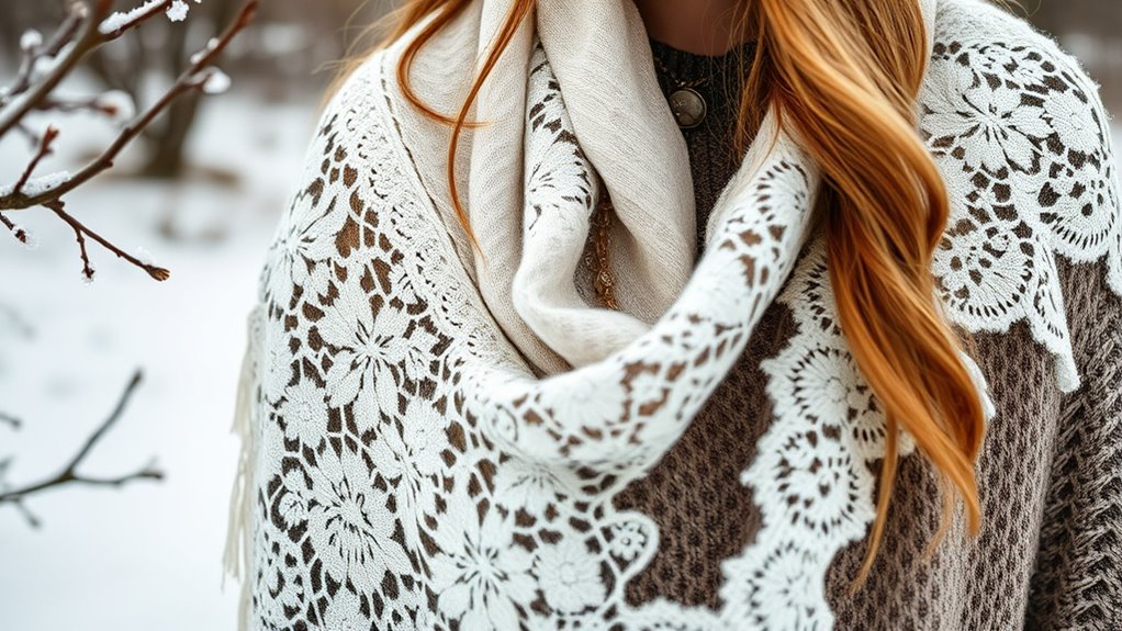 white lace winter fashion