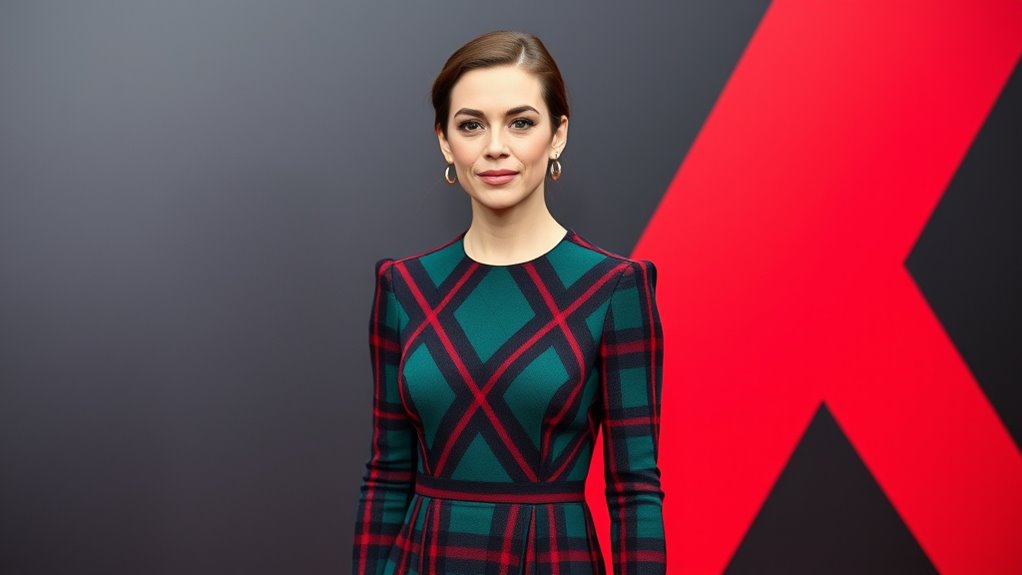 aubrey plaza s bold plaid style