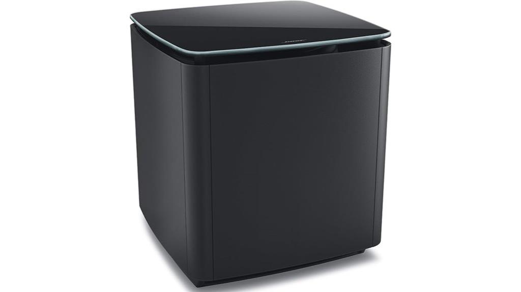 black wireless compact subwoofer