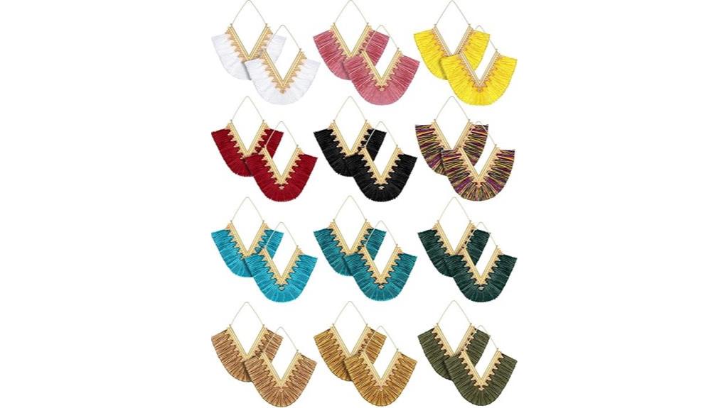 bohemian geometric tassel earrings
