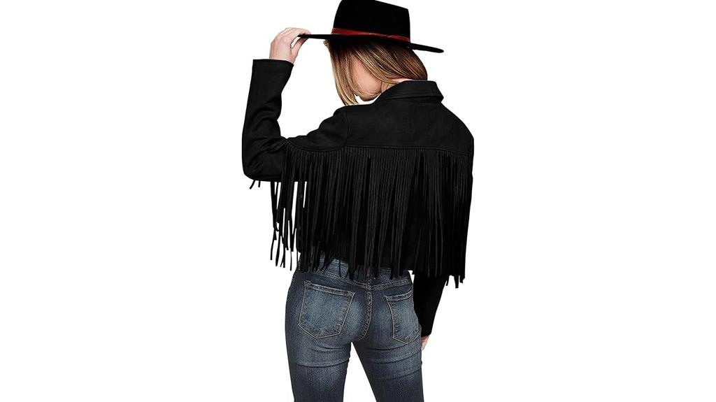 faux suede fringe jacket