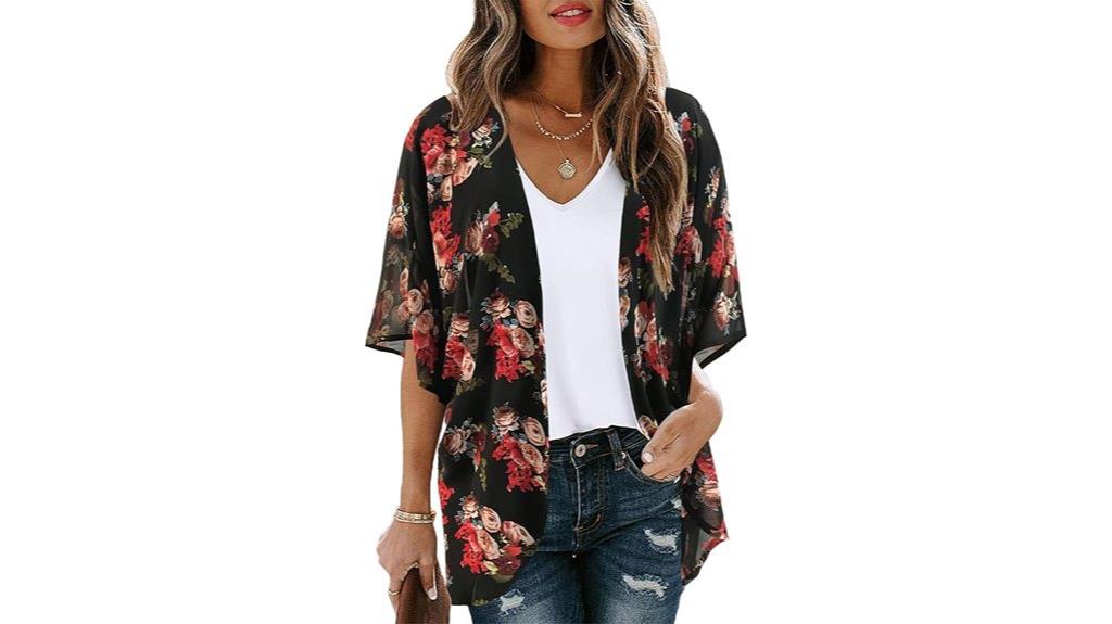 floral puff sleeve kimono