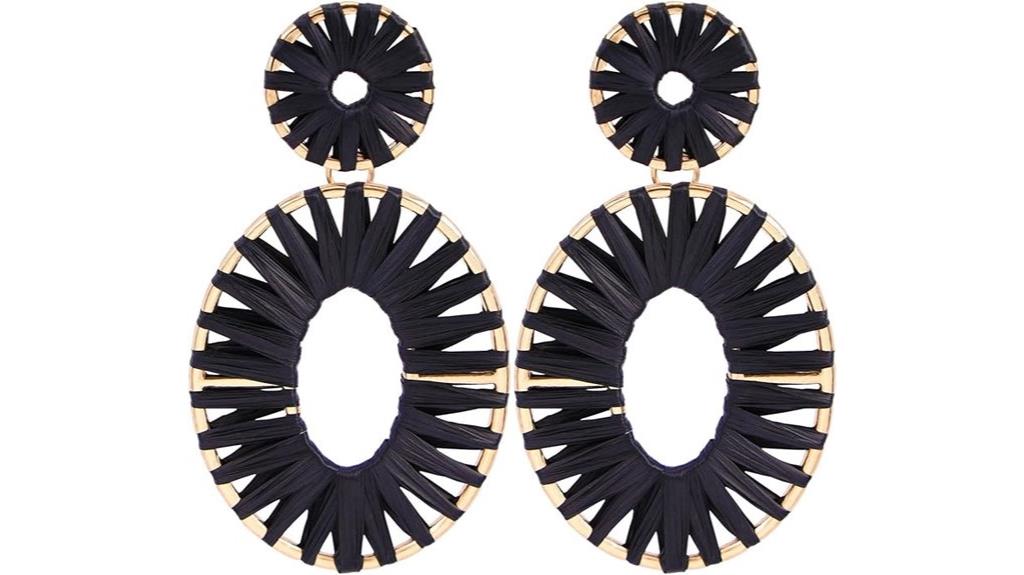 handmade raffia tassel earrings