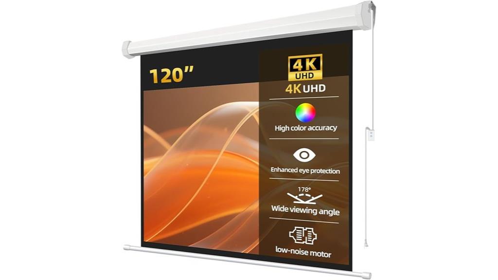 large white motorized projector