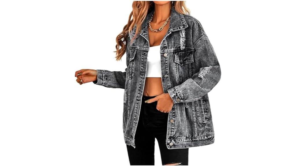 long oversized denim jacket