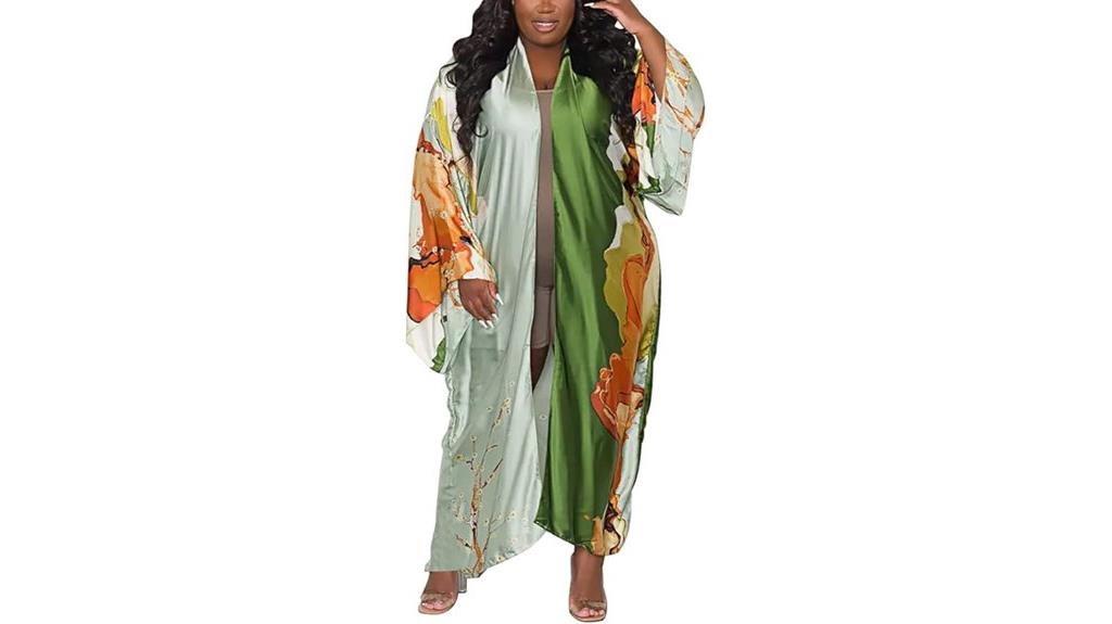 long satin boho kimono