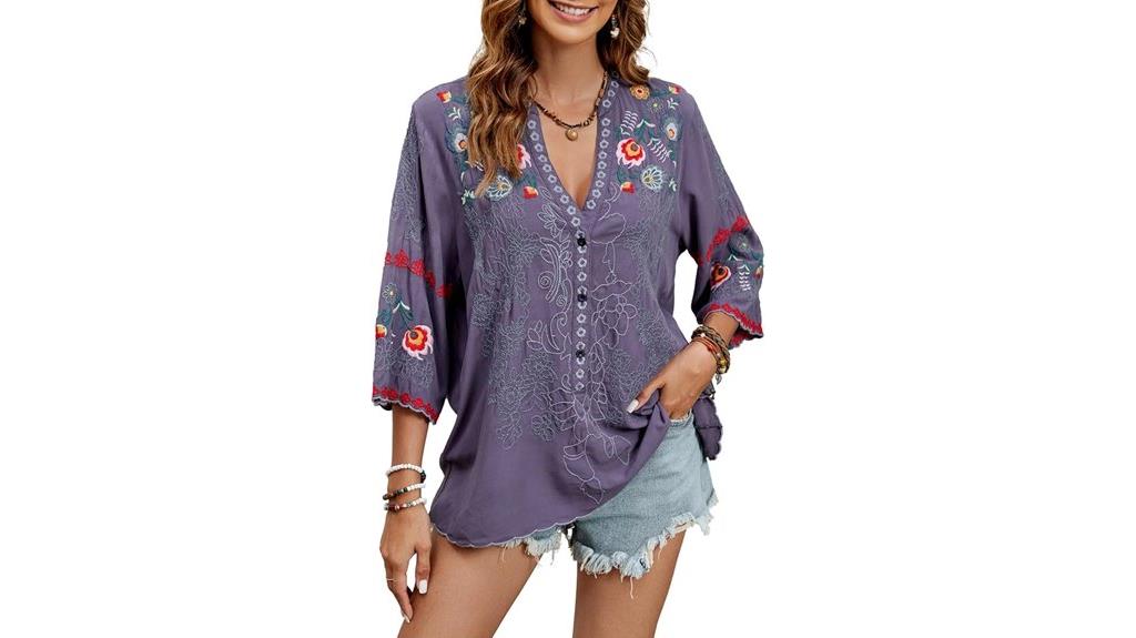 mexican bohemian embroidered blouses
