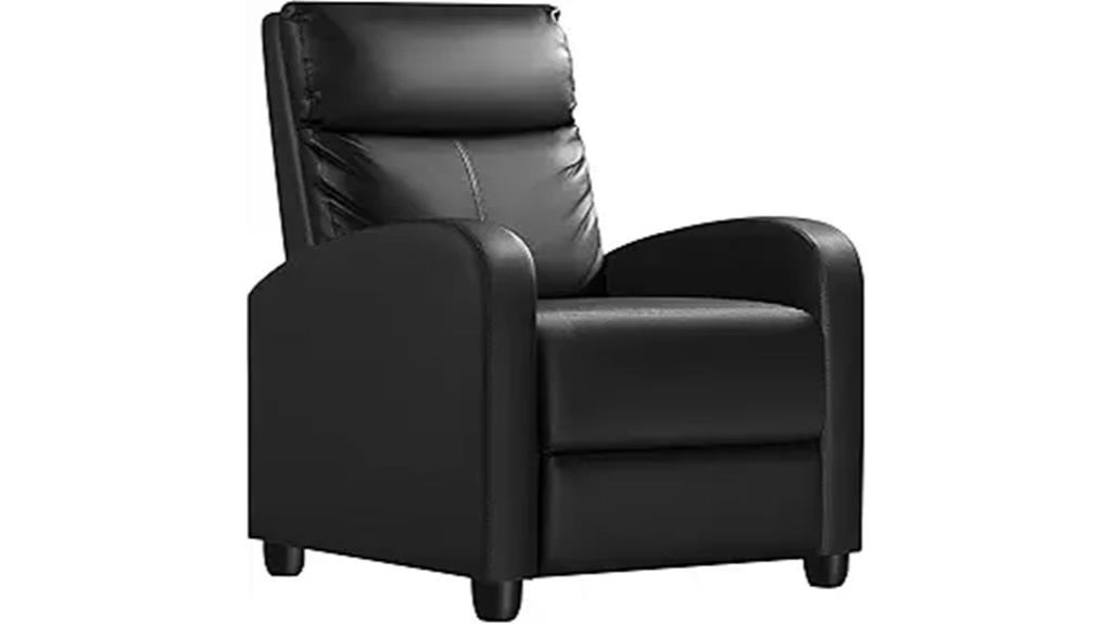 modern padded leather recliner