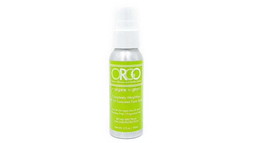 organic facial sunscreen spray