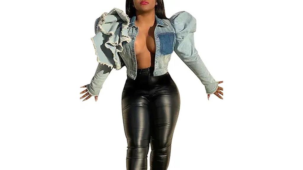 puff sleeve denim jacket