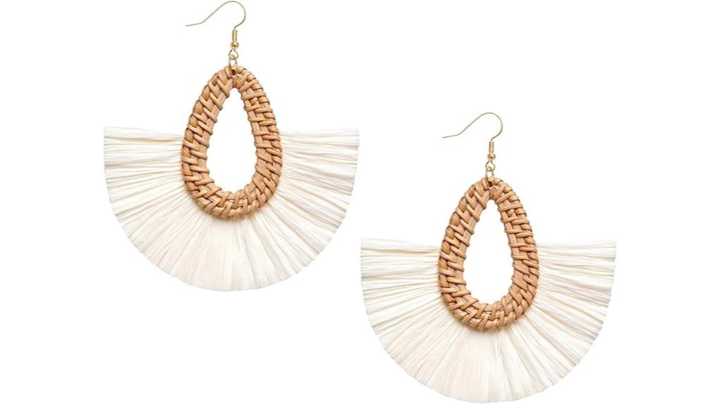 raffia tassel earrings