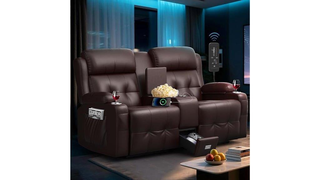 reclining loveseat with massage