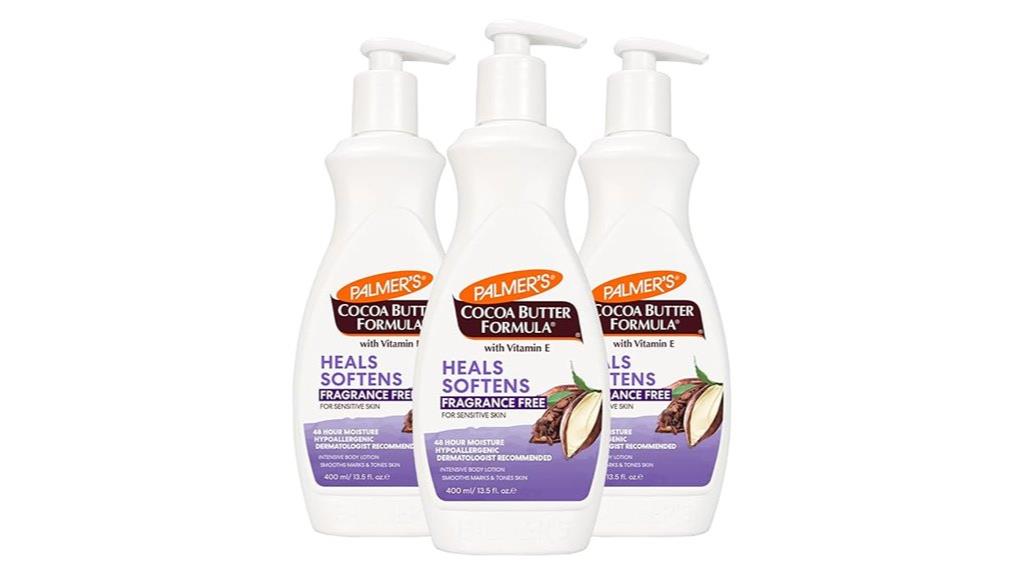 three pump bottle lotions