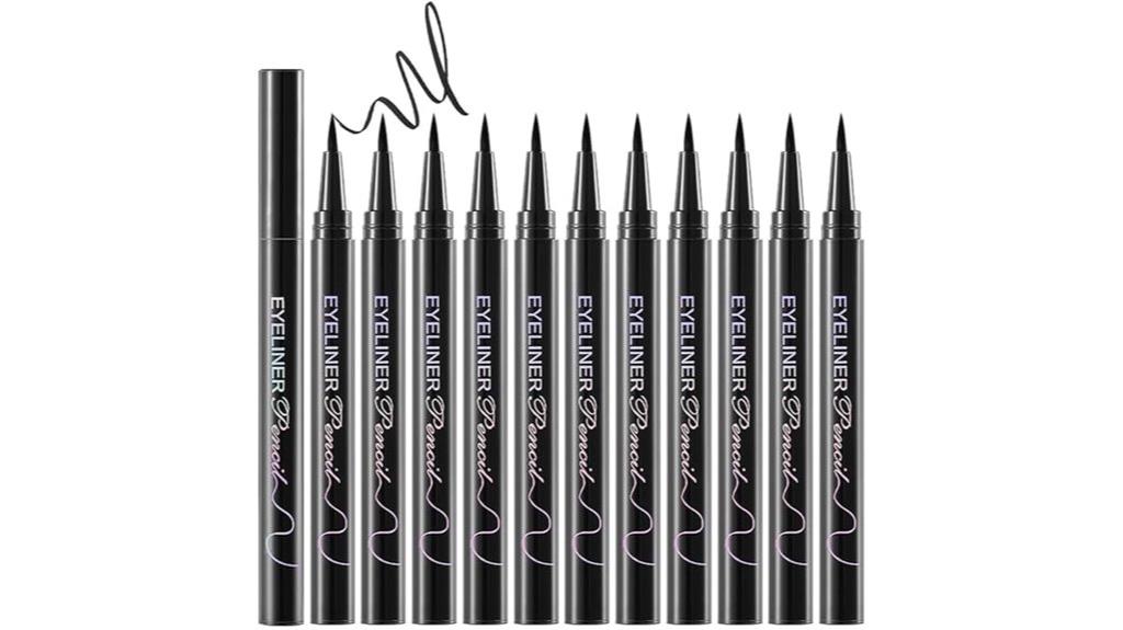 twelve matte black liners