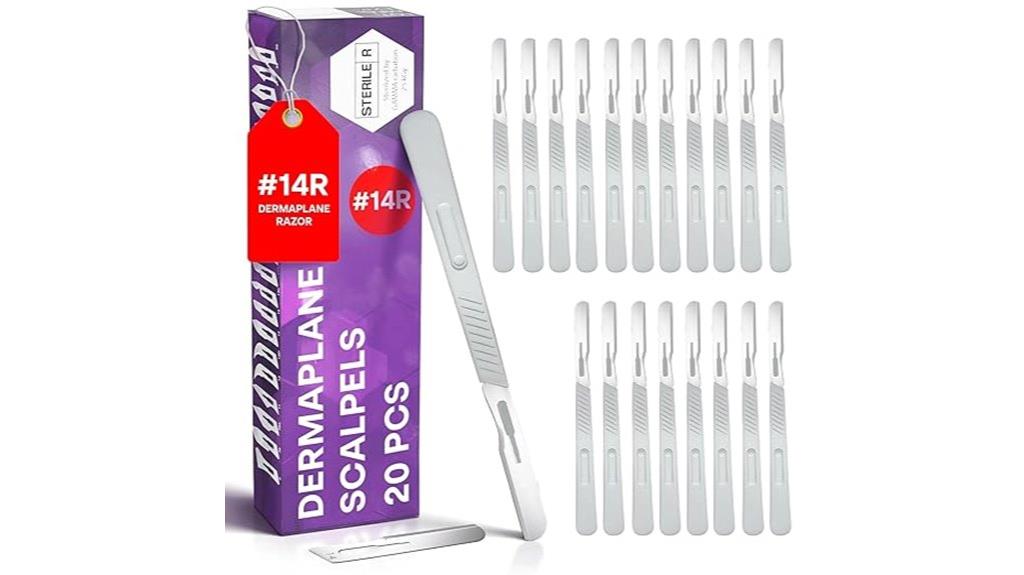 twenty disposable dermaplaning razors
