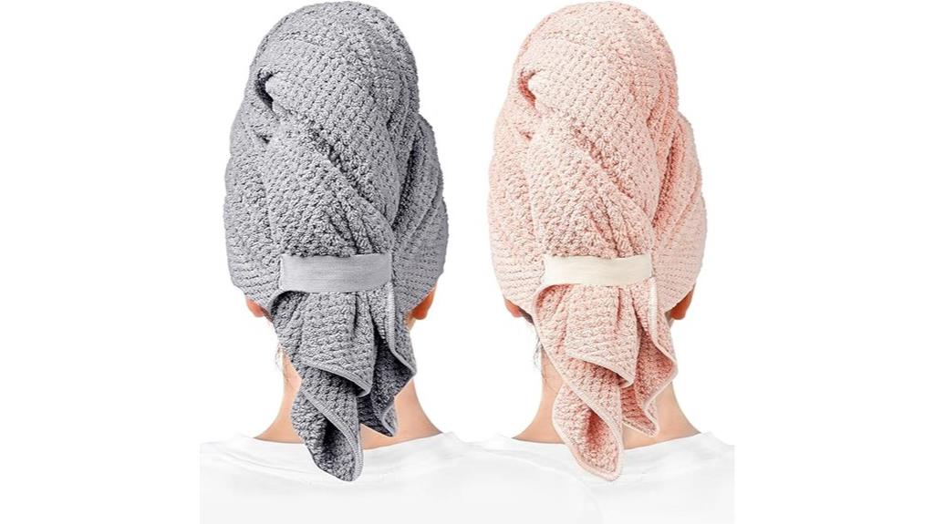 two pack microfiber hair towels