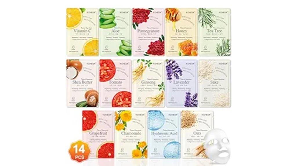 variety of skin masks