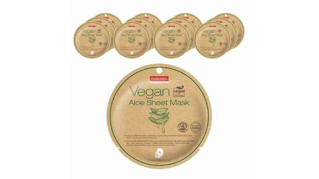 vegan aloe sheet masks