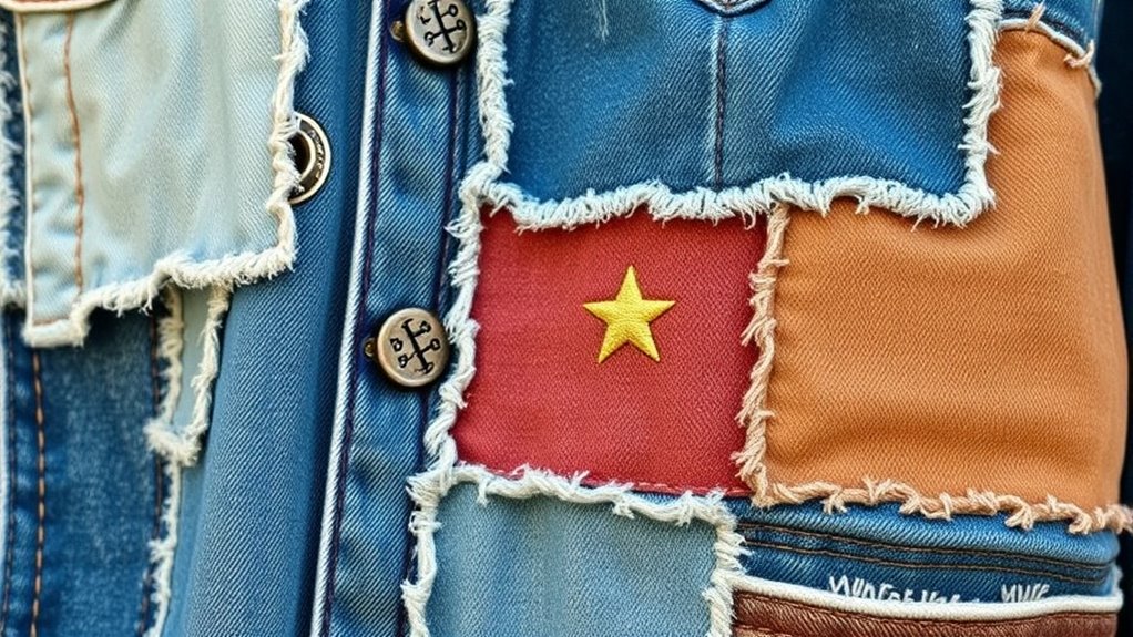 vintage patchwork denim jackets