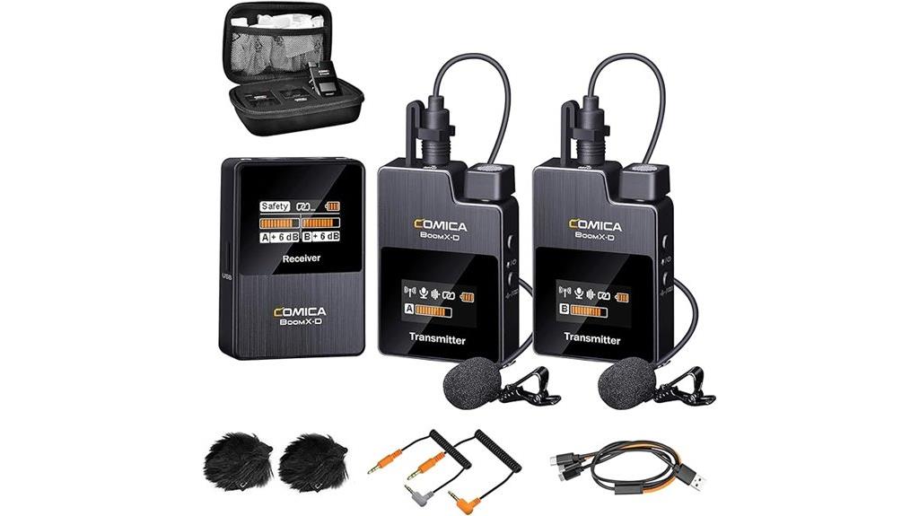 wireless dual lavalier microphone