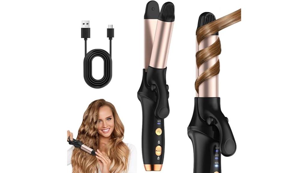 wireless rose gold curling iron