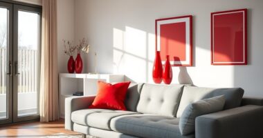 bold red color accents