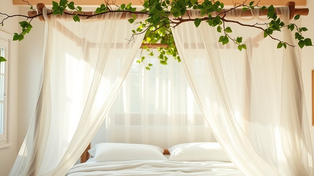 diy gauze branch canopy