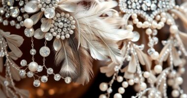 luxurious beaded feather crystals