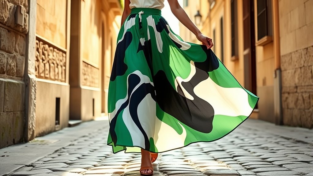 modern styling of maxi skirts