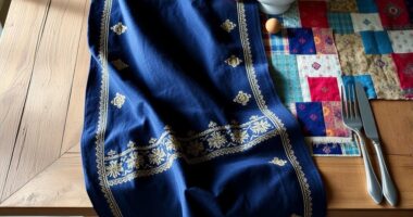 textile inspired table decorations