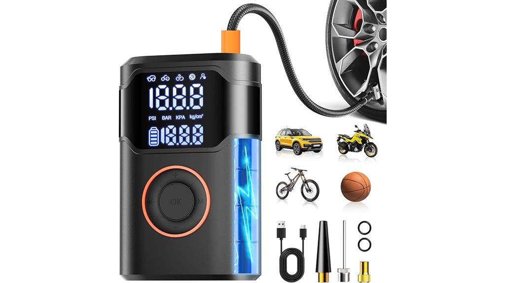 digital gauge tire inflator