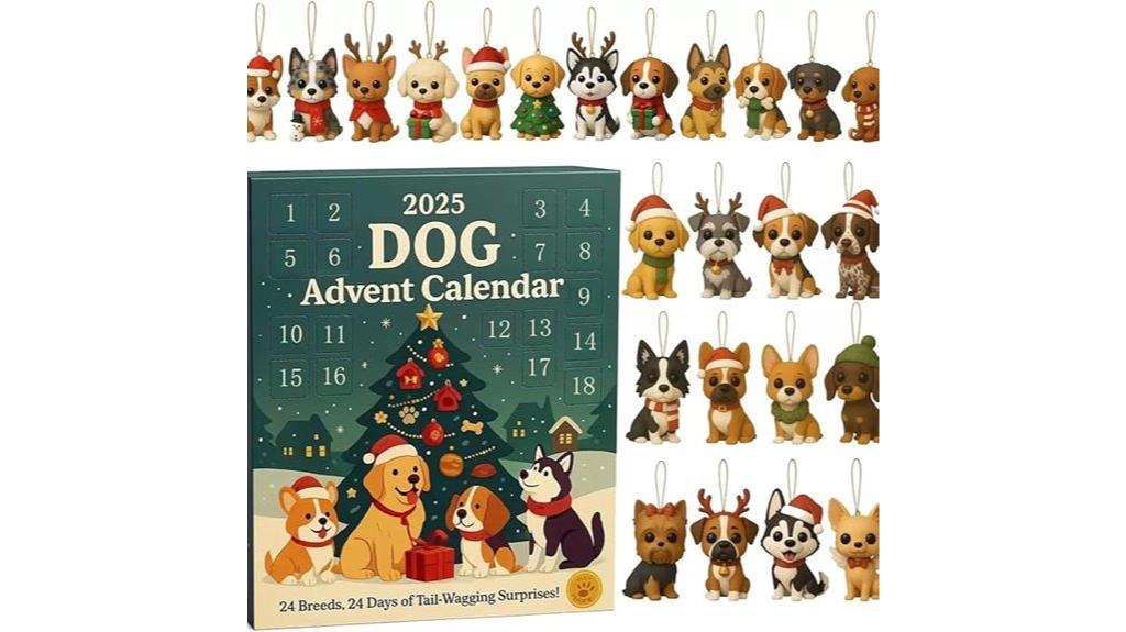 dog themed holiday ornament calendar
