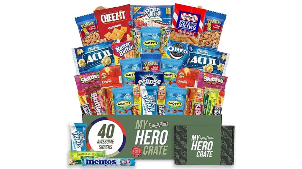 forty item military snack basket