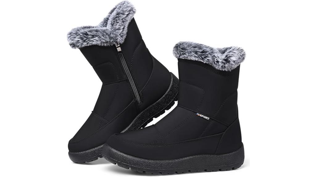 waterproof fur snow boots