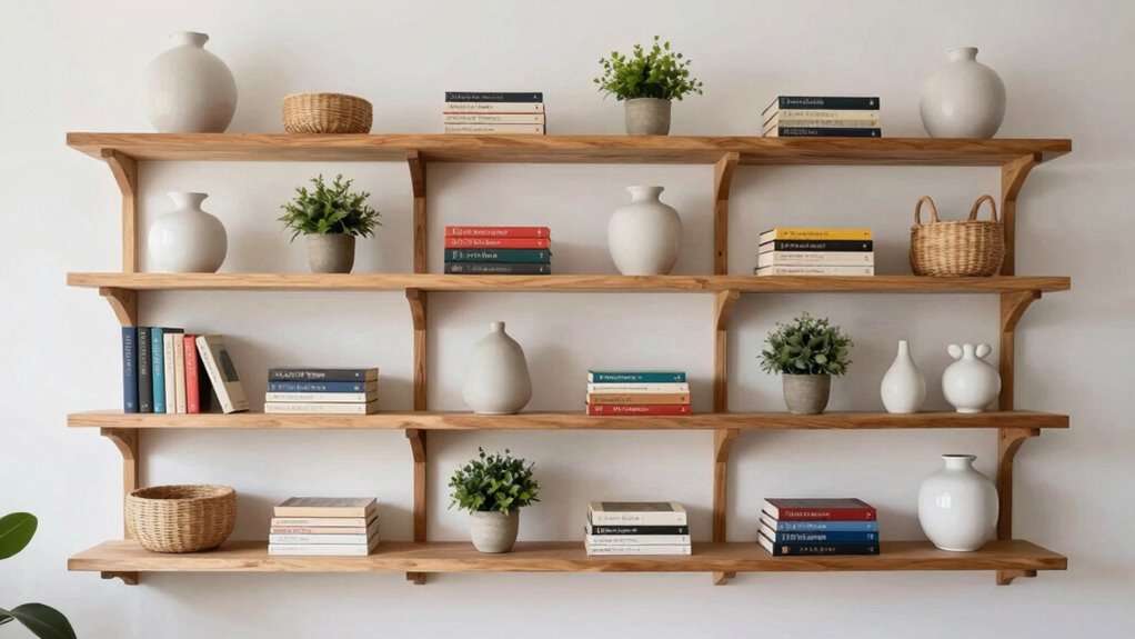balanced decorative shelf styling